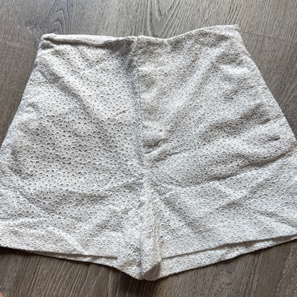 Zara Pants - Zara White Eyelet High Waist Shorts